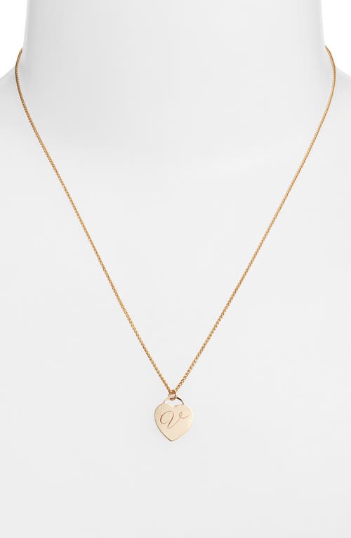 Set & Stones Alice Initial Heart Pendant Necklace In Gold/v