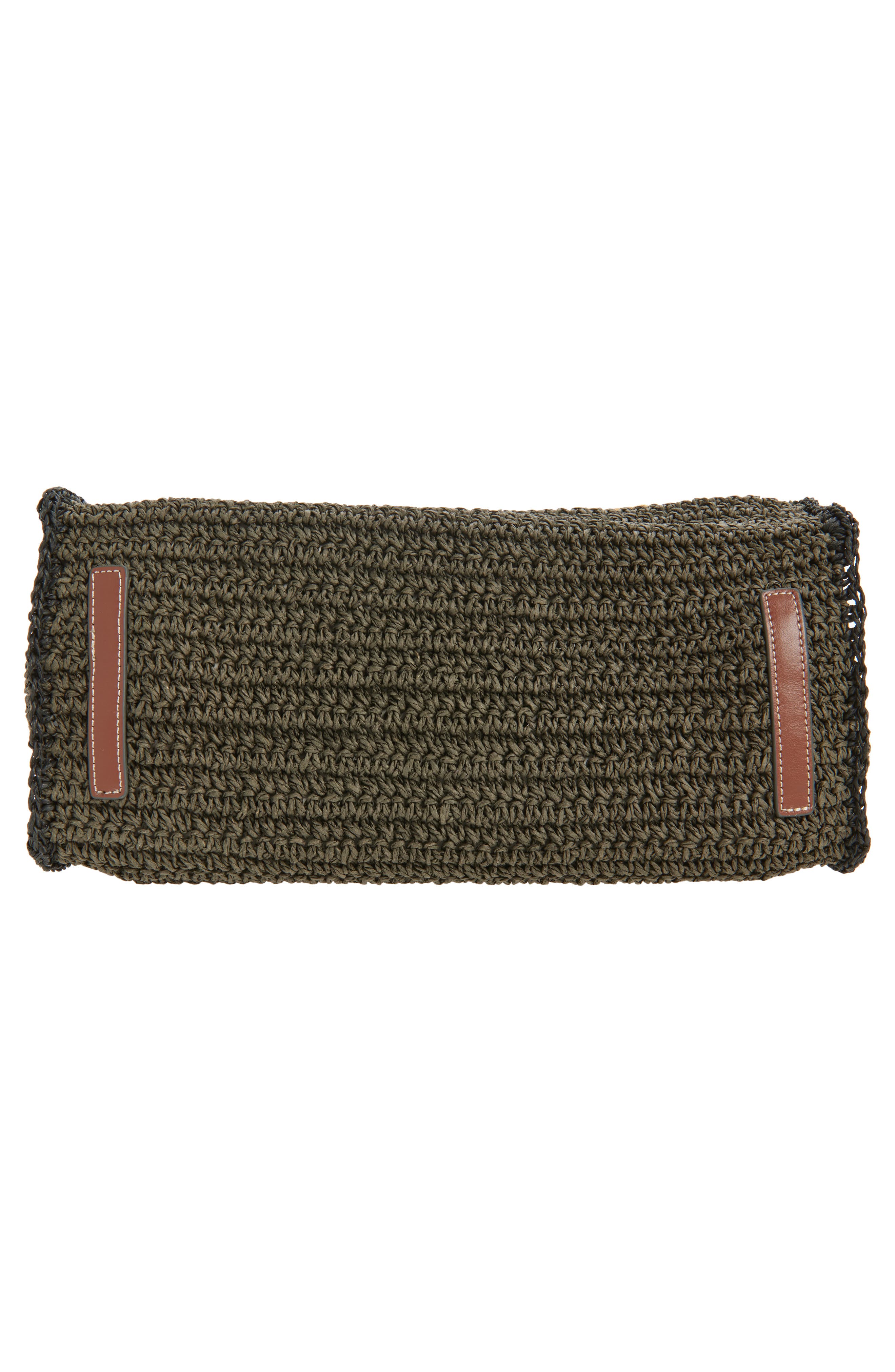 Anya Hindmarch Olive Oil Woven Raffia North/South Tote, Alternate, color, Khaki