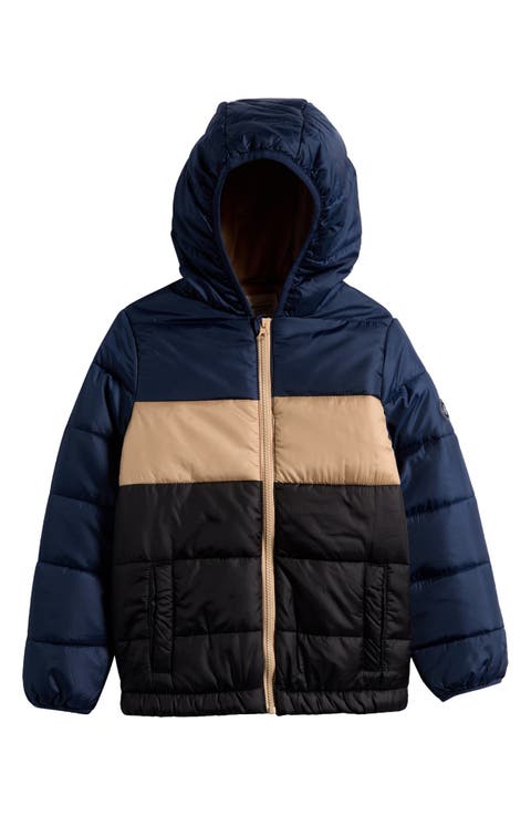 Kids' Lightweight Colourblocked Puffer Jacket