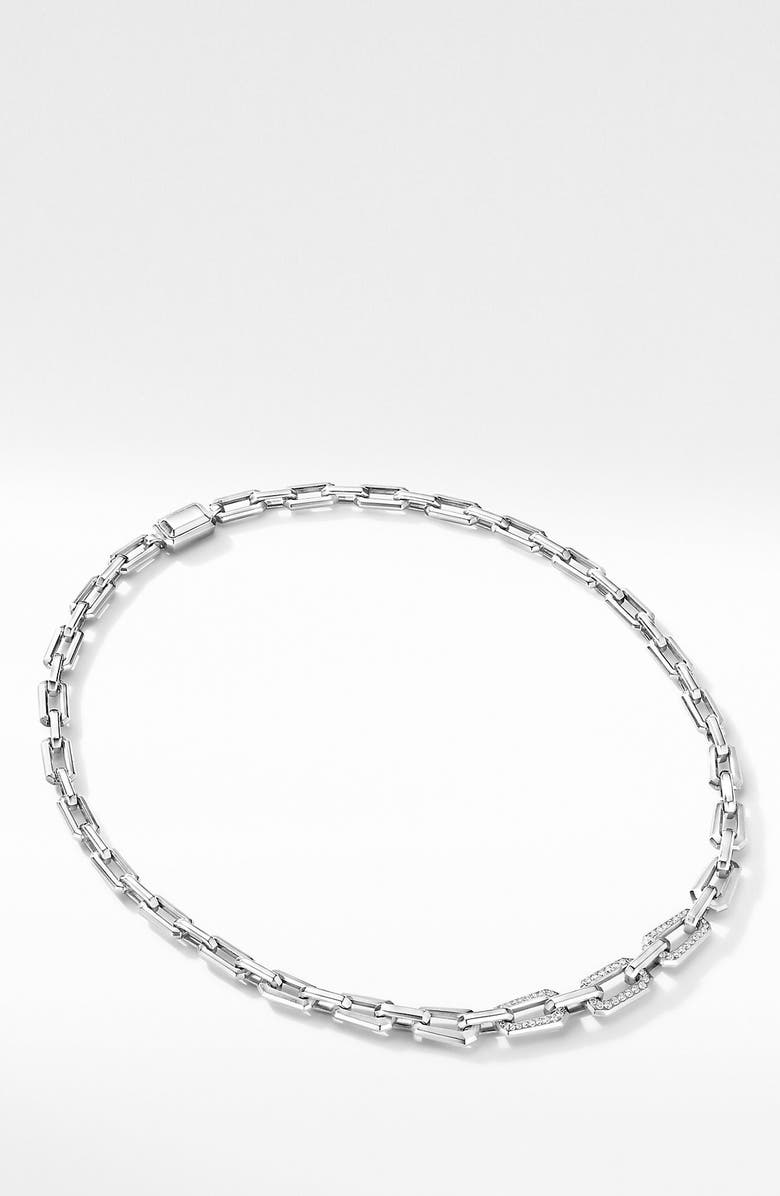 David Yurman Novella Chain Necklace with Pavé Diamonds, Alternate, color,