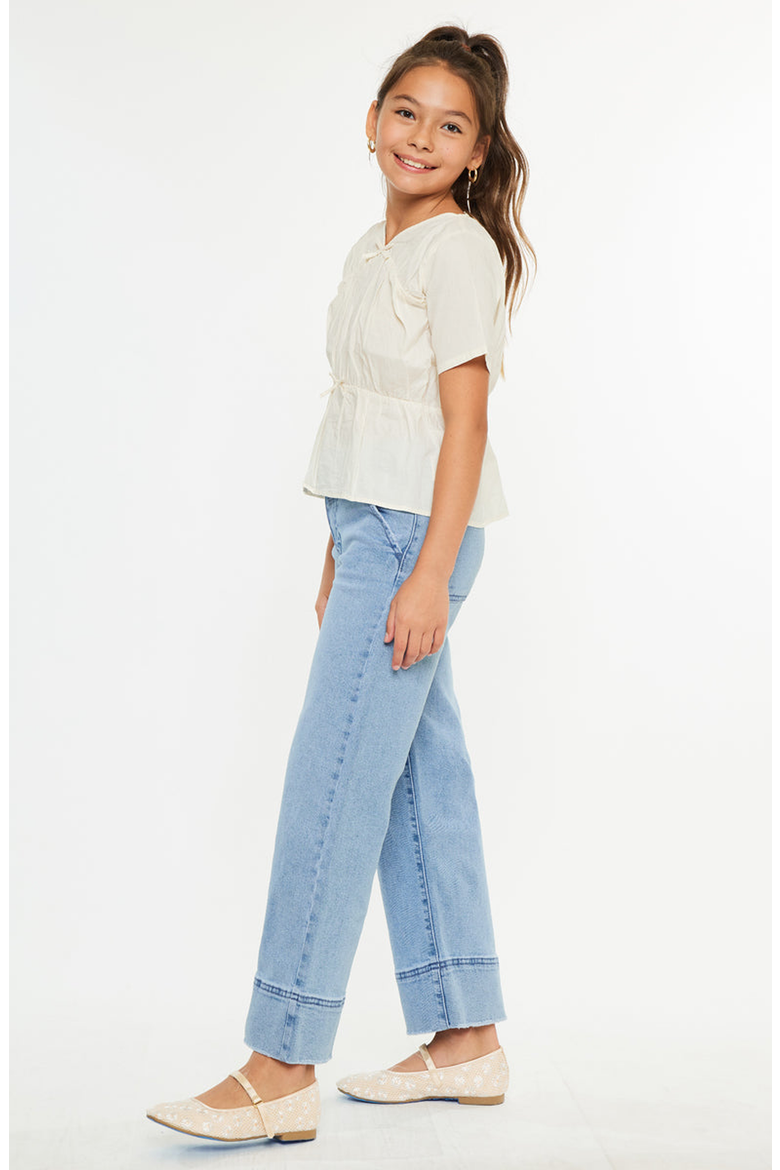 Darla High Rise Cropped Wide Jeans, Alternate, color, Medium Wash