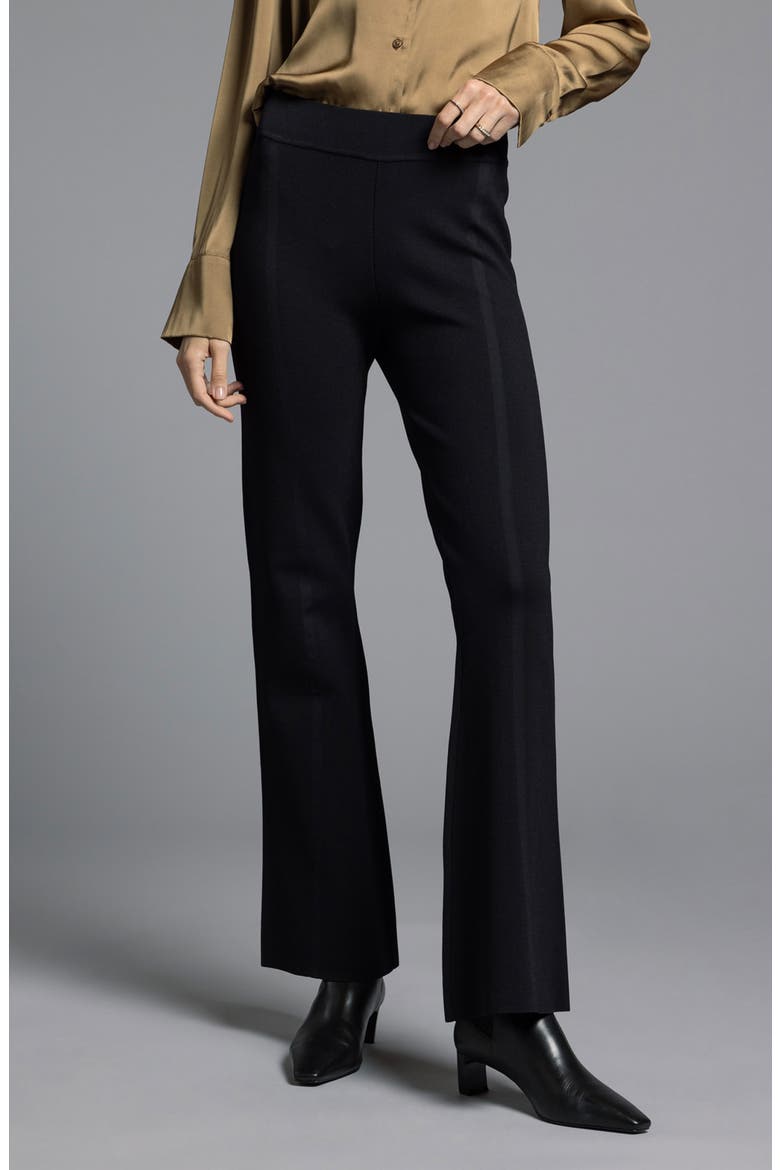 Sasha Stripe Flare Pants, Alternate, color, BLACK