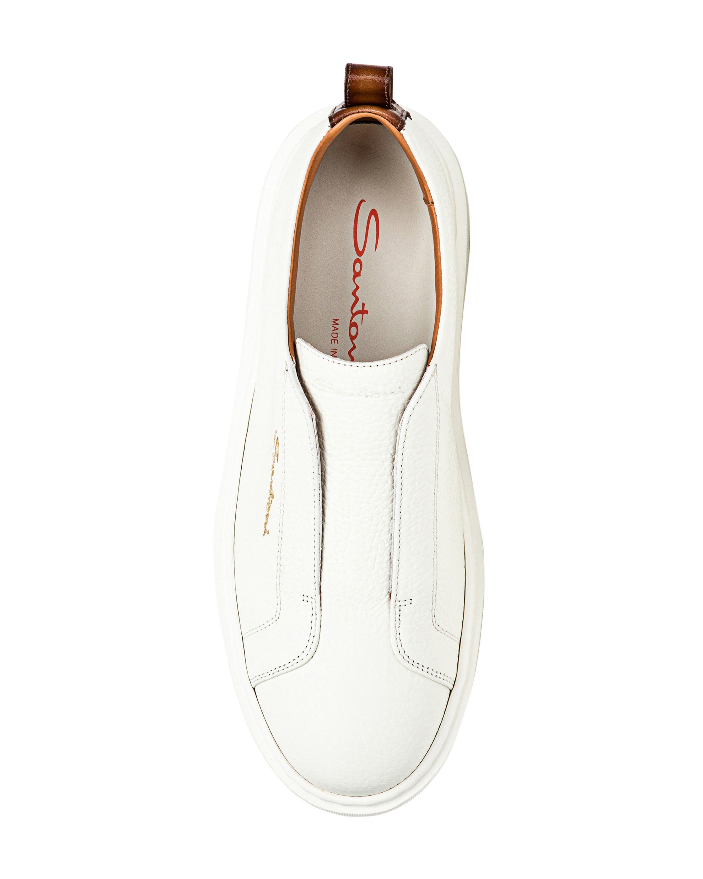 Tumbled Leather Slip-On Sneaker, Alternate, color, White