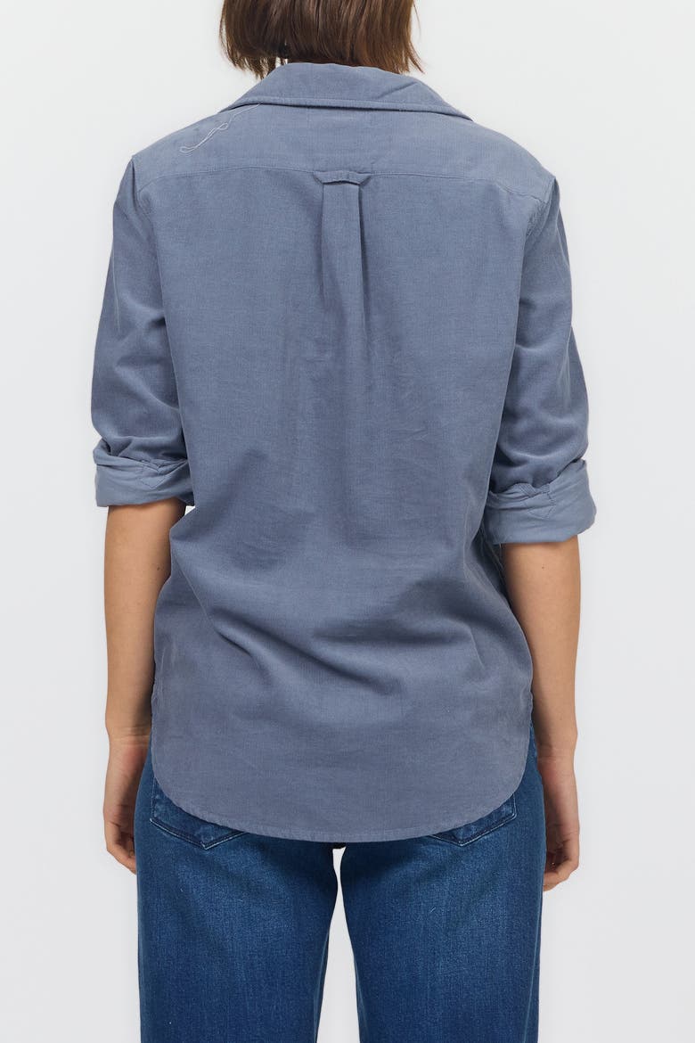 Galina Relaxed Button Up Shirt, Alternate, color, Vintage Indigo