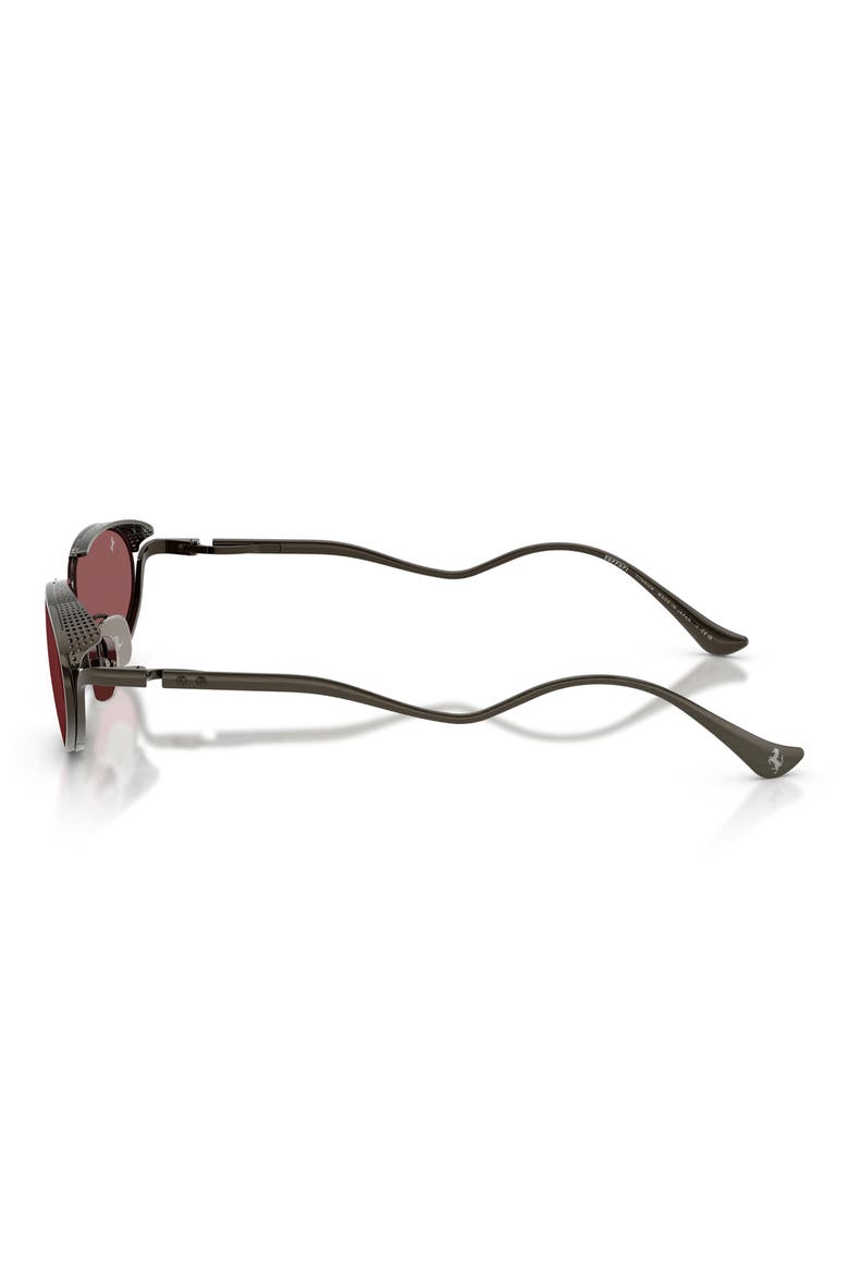 53mm Oval Sunglasses, Alternate, color, GUNMETAL / RED
