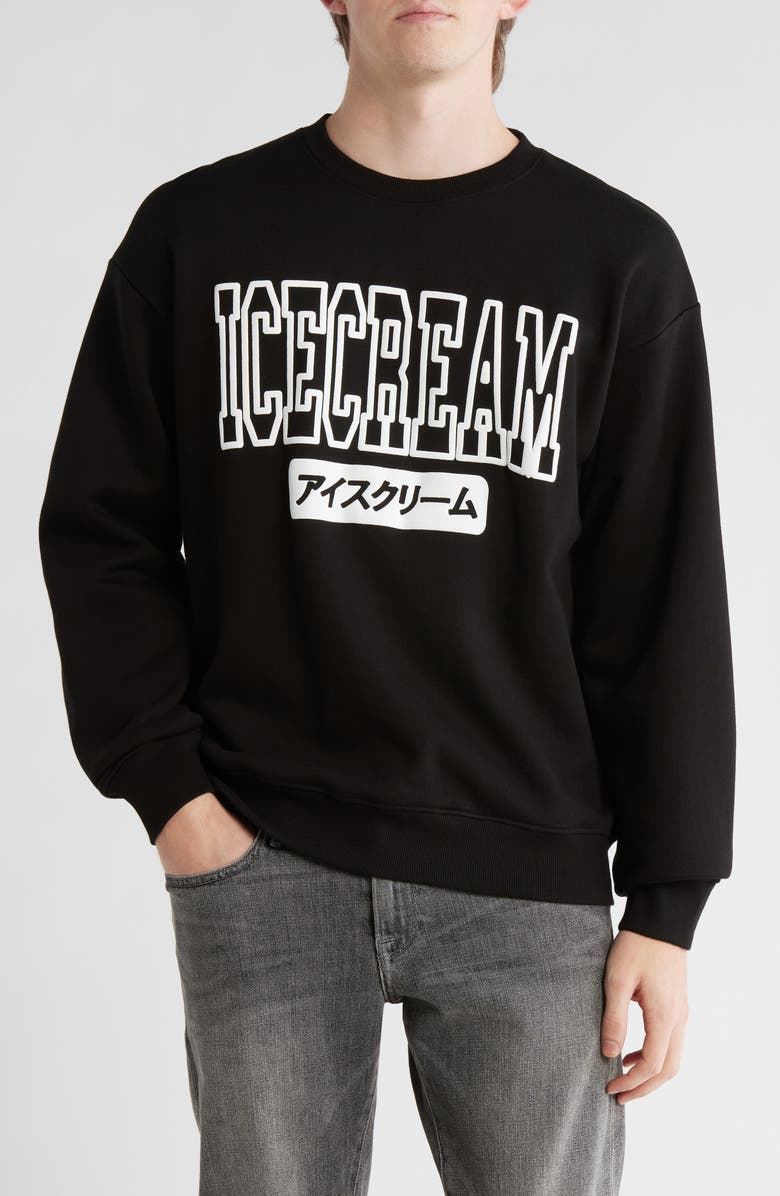 ICECREAM The Bold Graphic Sweatshirt, Main, color, Black