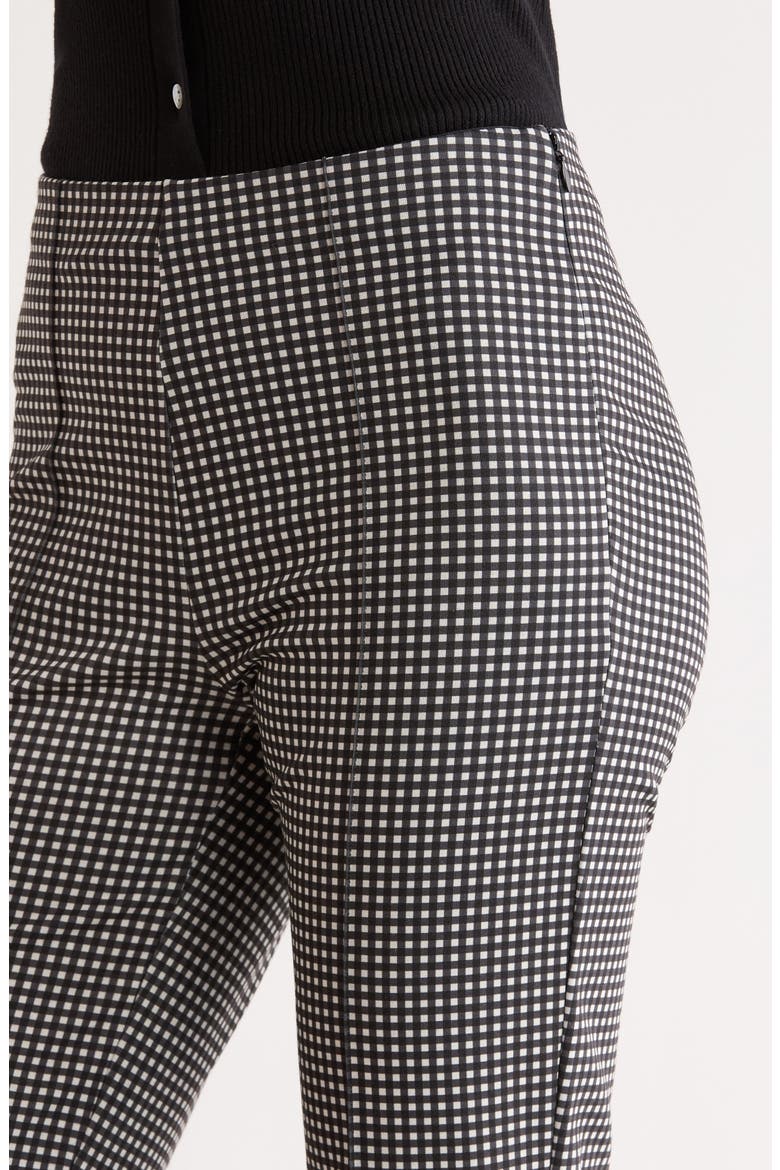 Auray Pleat Front Gingham Pants, Alternate, color, BLACK GINGHAM
