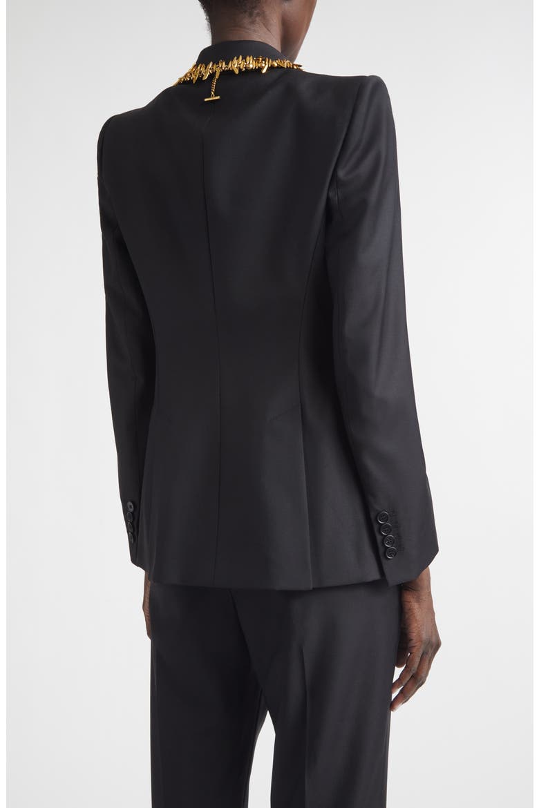 Embellished Collar Wool Jacket, Alternate, color, BLACK