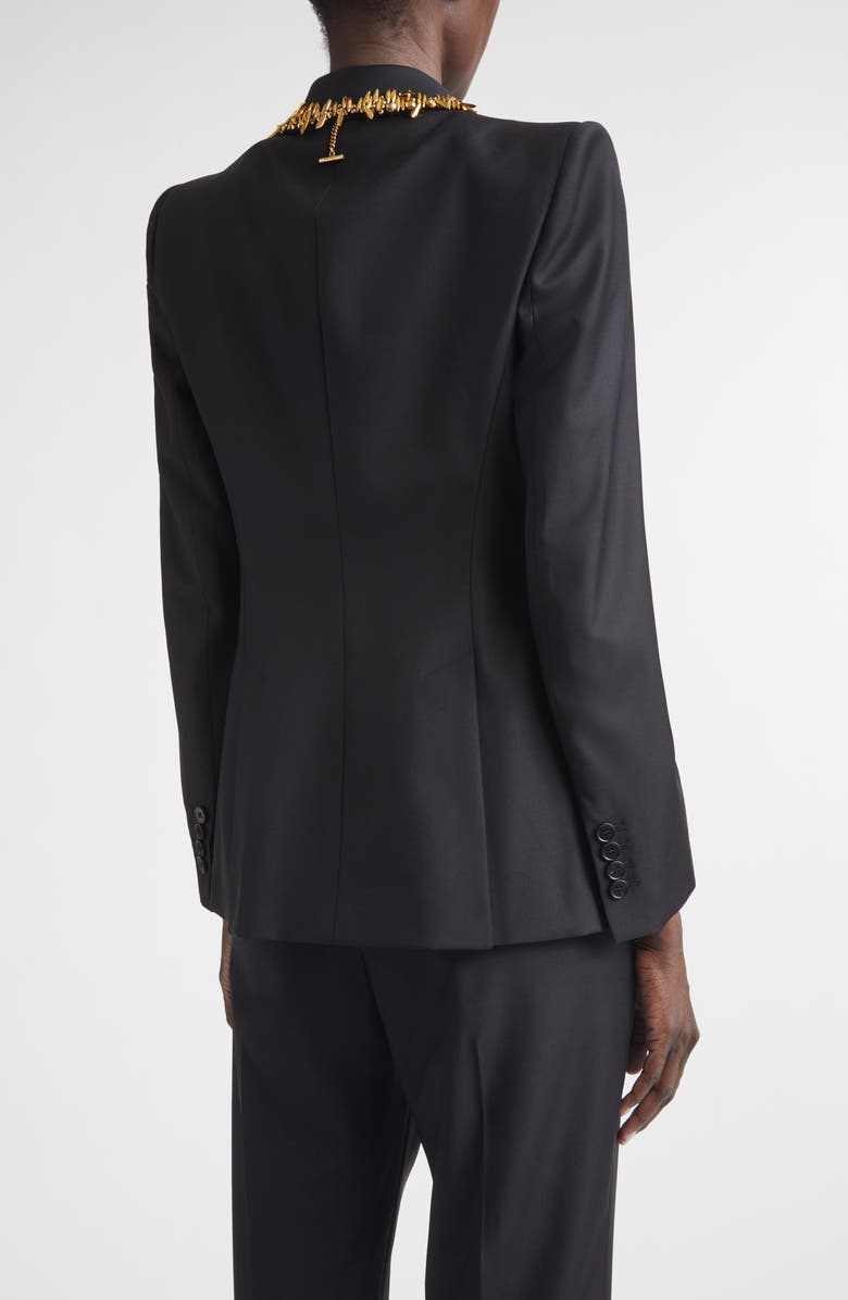 McQueen Embellished Collar Wool Jacket, Alternate, color, Black