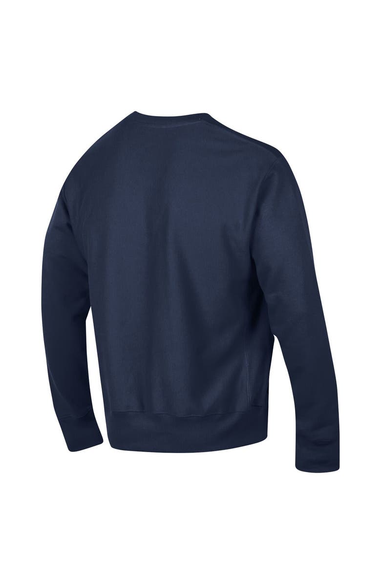 Champion Men's Champion Navy Michigan Wolverines Vault Late Night Reverse Weave Pullover Sweatshirt, Alternate, color,