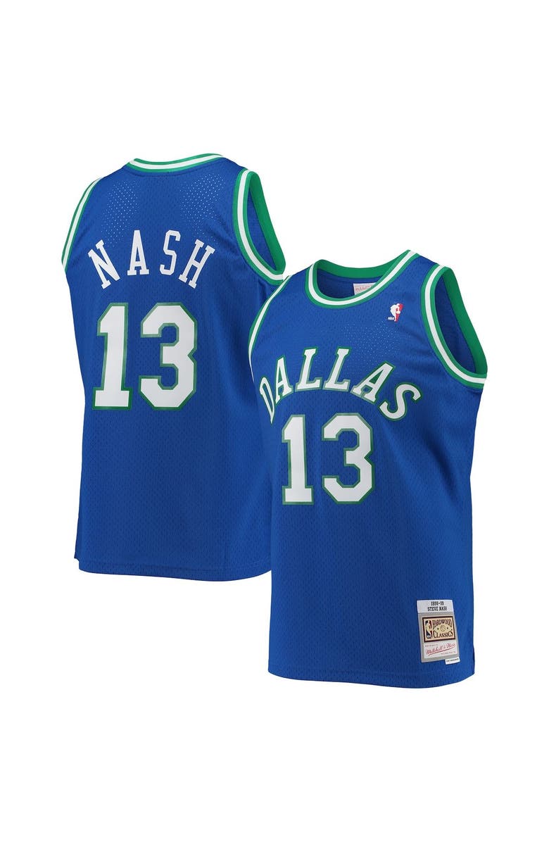Mitchell & Ness Men's Mitchell & Ness Steve Nash Blue Dallas Mavericks 1998/99 Hardwood Classics Swingman Jersey, Alternate, color, Blue