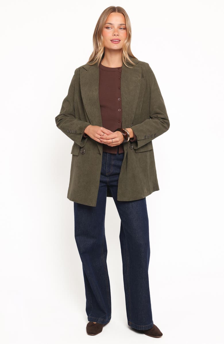 Petal & Pup Madi Double Breasted Corduroy Blazer, Alternate, color, Olive