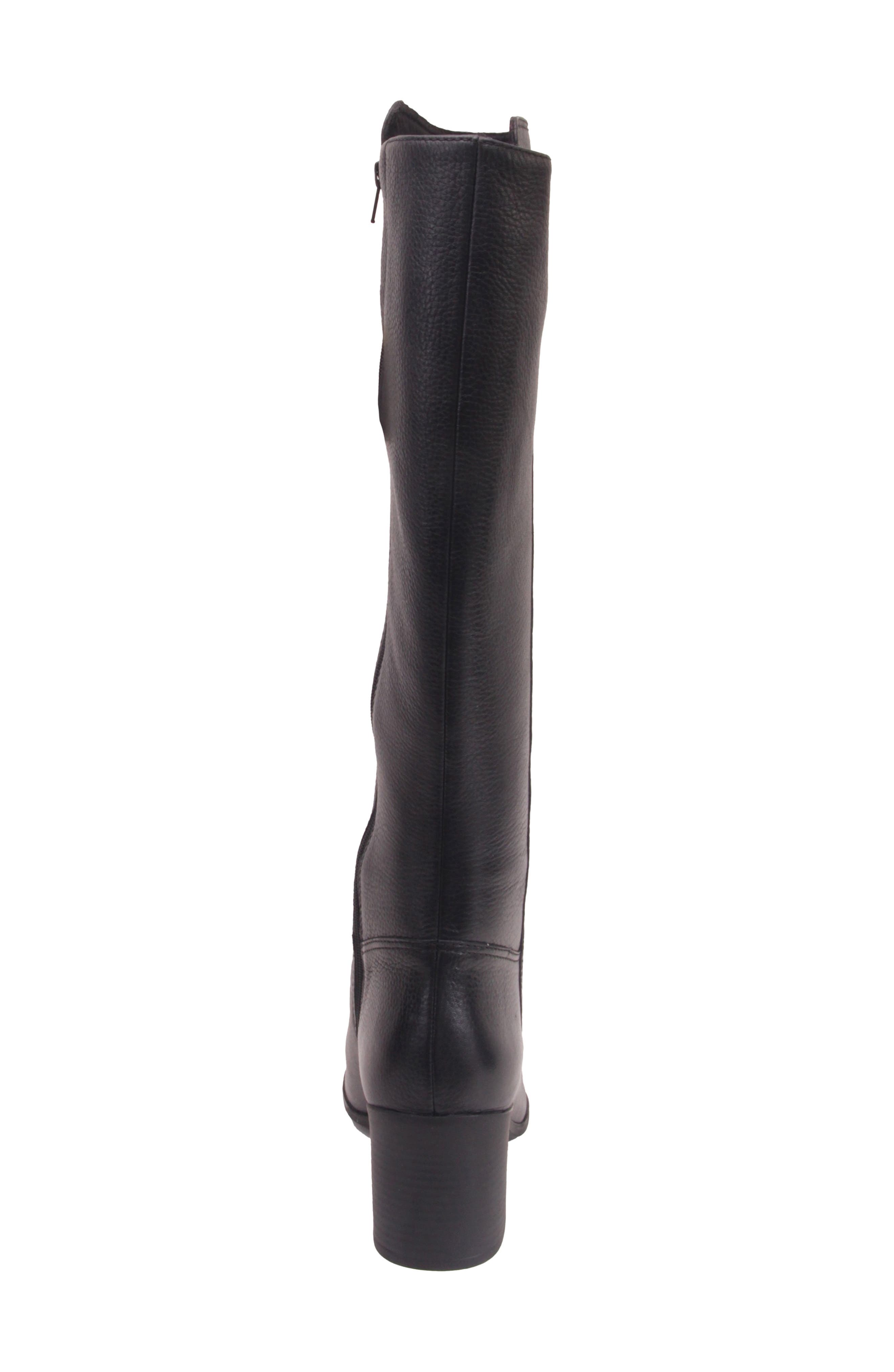 Madrid Knee High Leather Boot, Alternate, color, BLACK