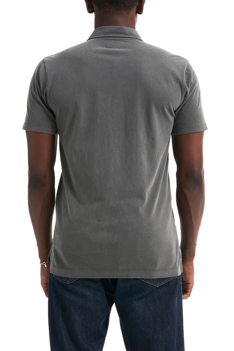 Sueded Cotton Polo, Alternate, color, BLACK FADED