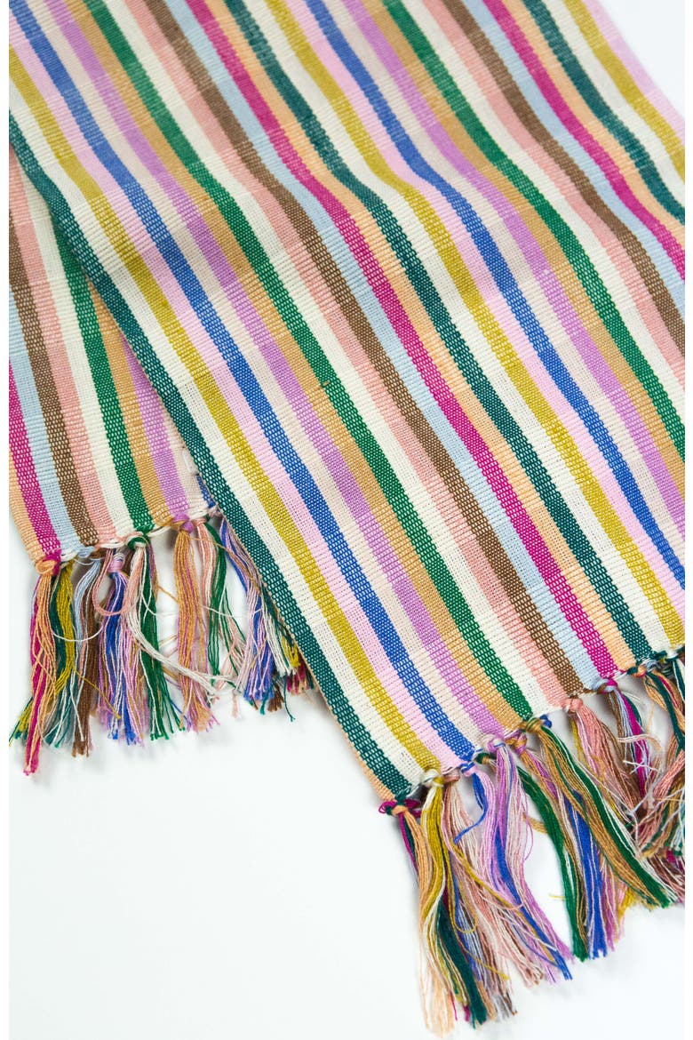 Valentina Rainbow Striped Handwoven Cotton Kitchen Towel, Alternate, color, Rainbow