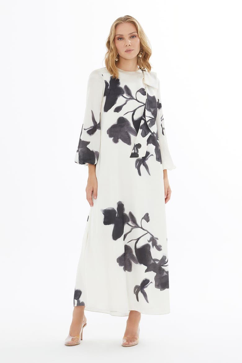 Ruffled Dress with Back Button Closure, Main, color, Black