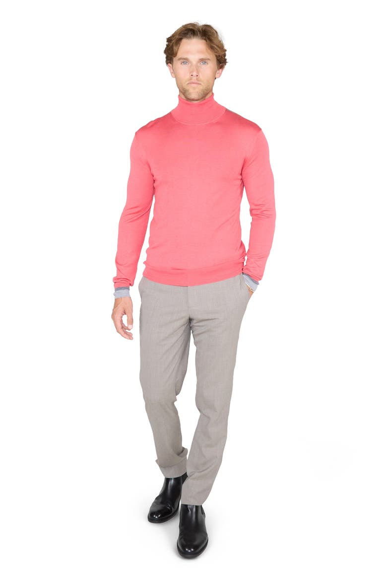 Ronald Merino Wool Turtleneck Sweater, Alternate, color, Rose