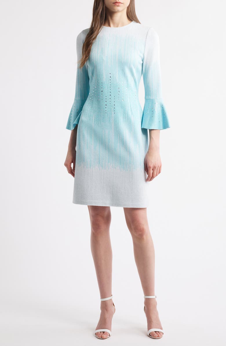 Ming Wang Soft Knit Shimmer Embellished Sheath Dress, Main, color, 