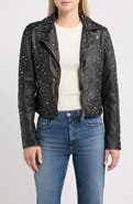 MAURITIUS Roxanne Studded Leather Moto Jacket