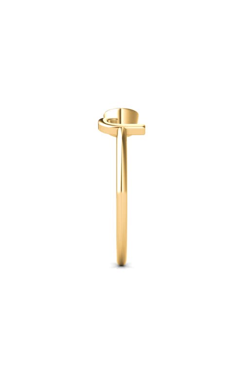 Hautecarat Lab Grown Diamond Letter Ring In 18k Yellow Gold - J
