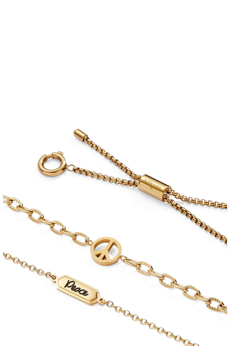 Peace Stranded Bracelet Set, Alternate, color, Gold