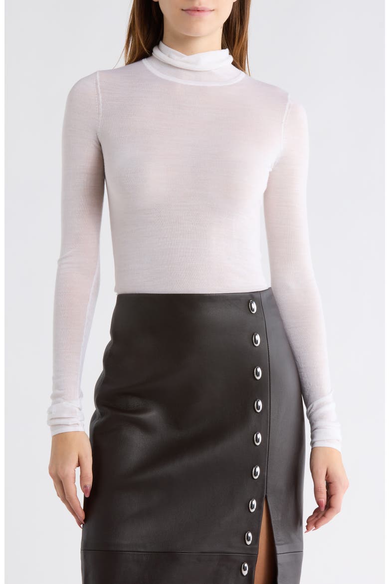 Hayes Long Sleeve Merino Wool Turtleneck Top, Main, color, WHITE