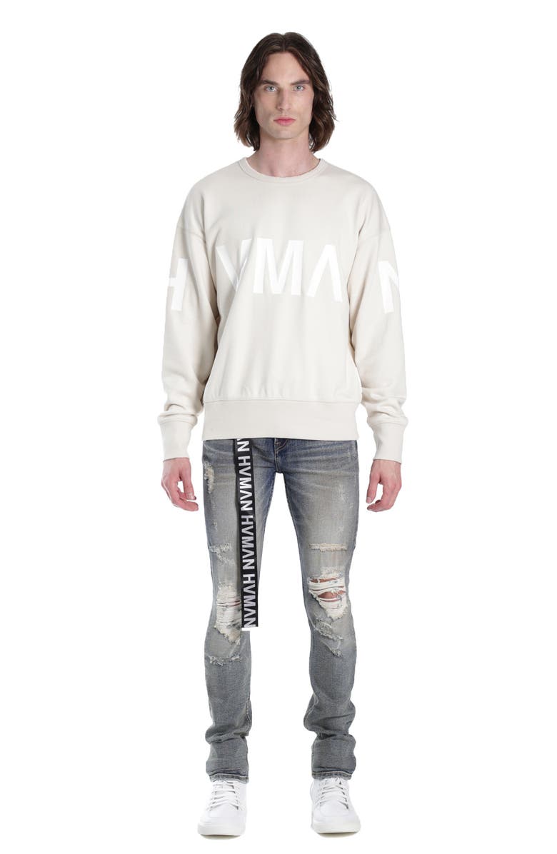 HVMAN Strat Belted Super Skinny Jeans, Alternate, color, Alloy 2