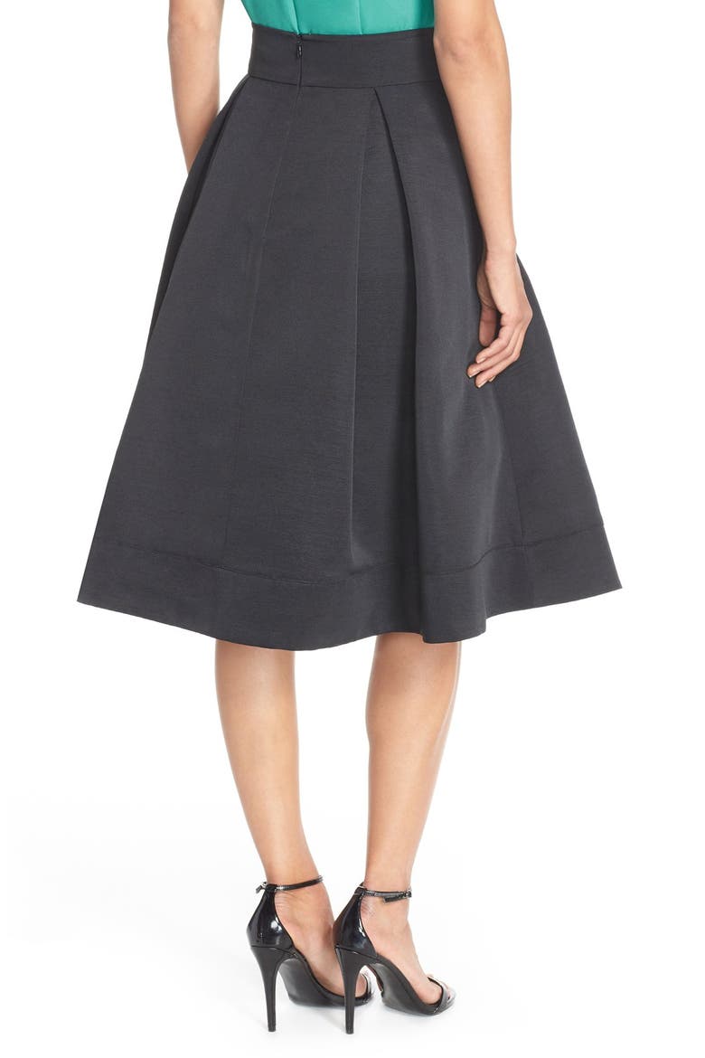 Faille Midi Skirt, Alternate, color, BLACK