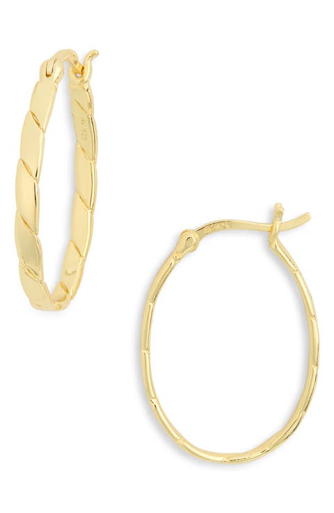 Textured Oval Hoop Earrings
