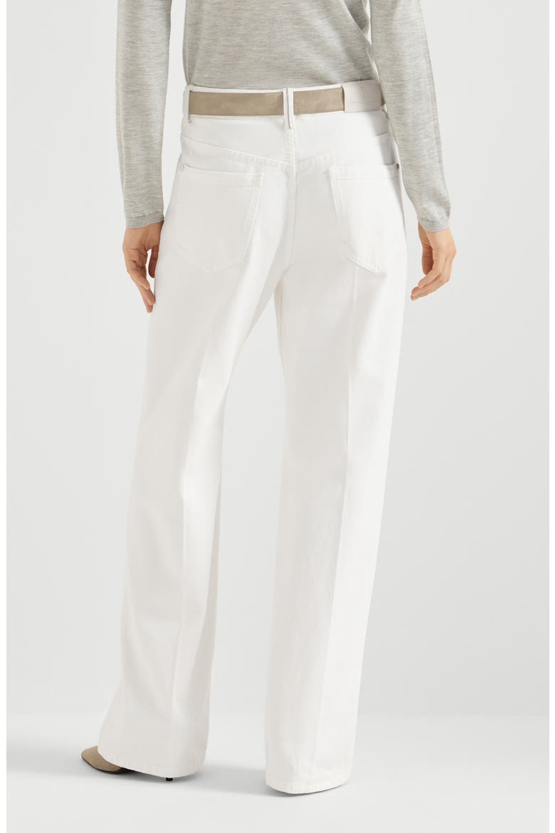 Dyed denim contemporary loose trousers, Alternate, color, Panama