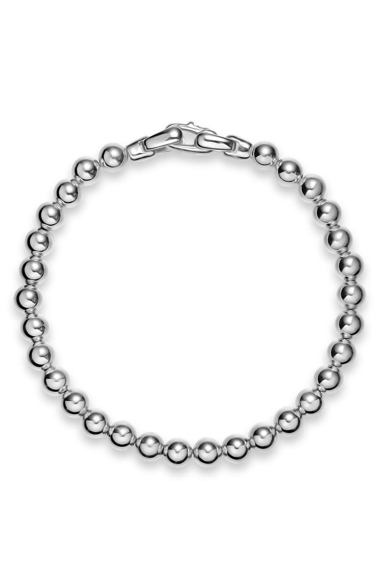 David Yurman Men's Spiritual Beads Metal Bead Bracelet, 4mm, Alternate, color, Silver 6Mm