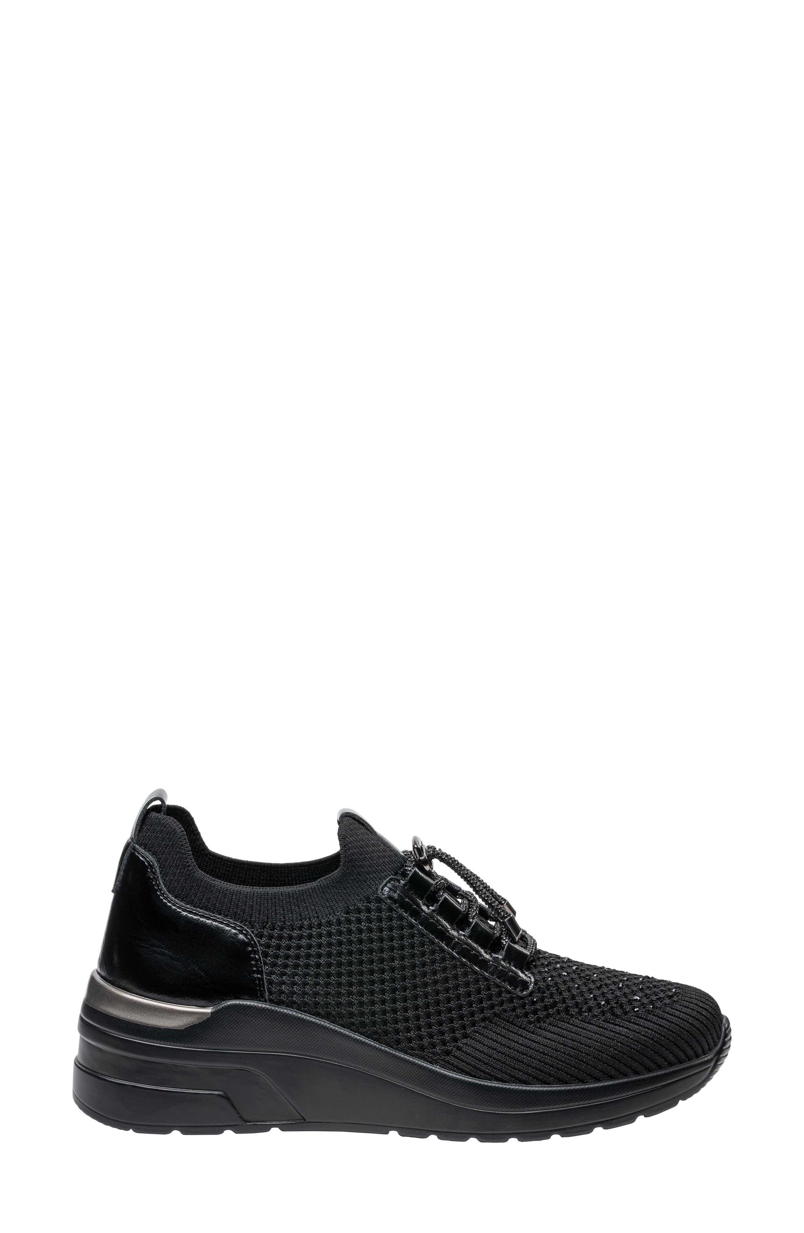 Eagan Wedge Sneaker, Alternate, color, BLACK