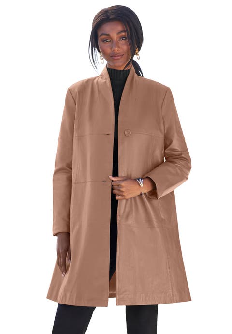 Leather Swing Coat (Plus)