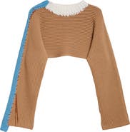 Marni Patchwork Crewneck Crop Sweater