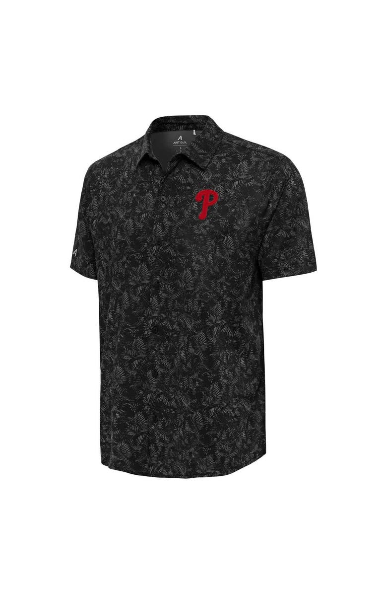 ANTIGUA Men's Antigua Black Philadelphia Phillies Lush Button-Up Shirt, Alternate, color, 
