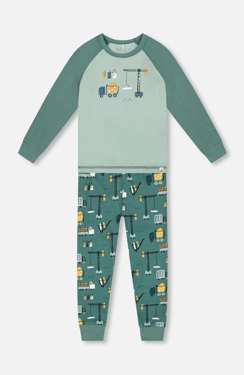 Deux par Deux Two-Piece Organic Cotton Pajama Set Construction, Main, color,