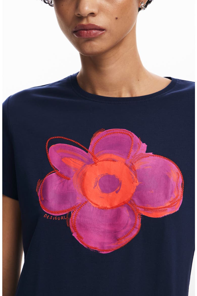 Floral Graphic T-Shirt, Main, color, BLUE