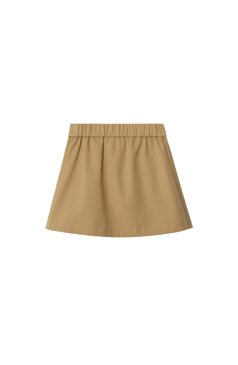 Burberry Pleated Cotton Blend Skirt, Alternate, color, Sand