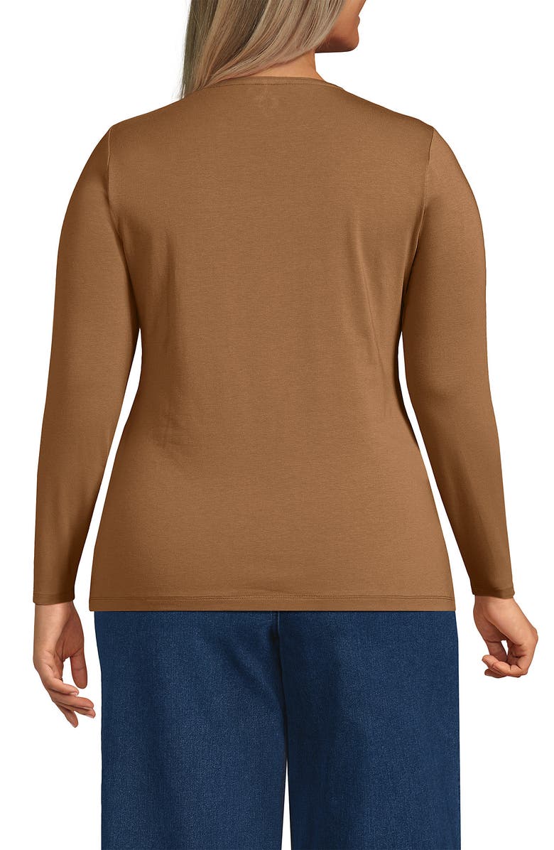 Lands
 End Plus Size Lightweight Jersey Skimming Long Sleeve Crew Neck T-shirt, Alternate, color, 
