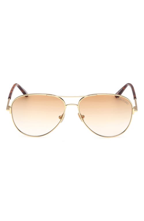 Tom Ford Clark 59mm Gradient Pilot Sunglasses