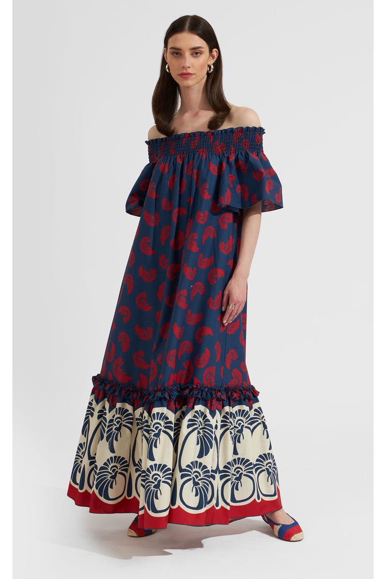 Capalbio Dress, Main, color, Palmetto Placée Navy