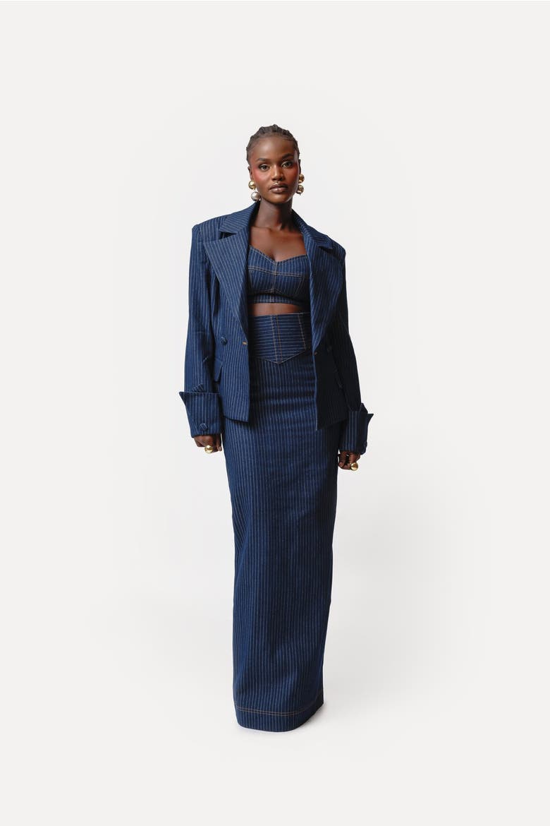 Ona Maxi Skirt, Alternate, color, Denim