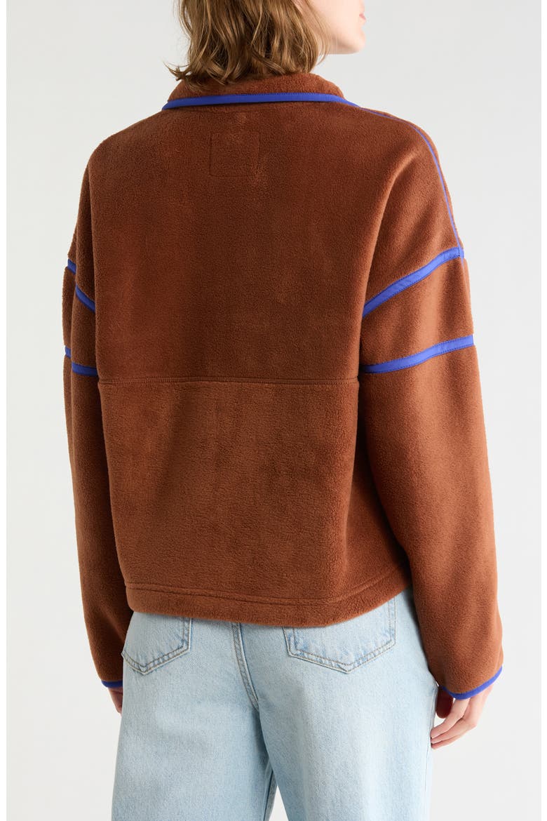 Soft Faux Shearling Half-Zip Pullover, Alternate, color, CARAMEL