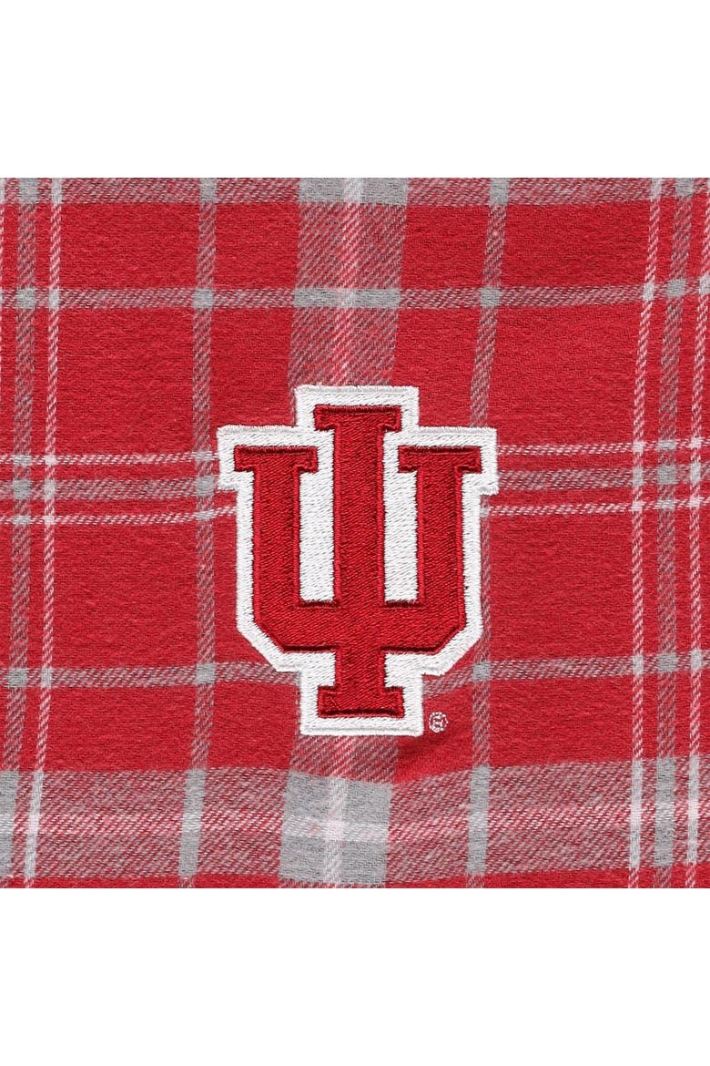 Men's Concepts Sport Crimson/Gray Indiana Hoosiers Big & Tall Plaid Pants Sleep Set, Alternate, color, Crimson