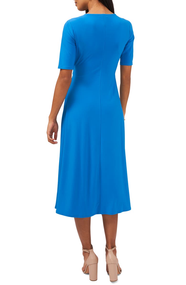 Chaus Surplice Faux Wrap Midi Dress, Alternate, color, Jewel Blue