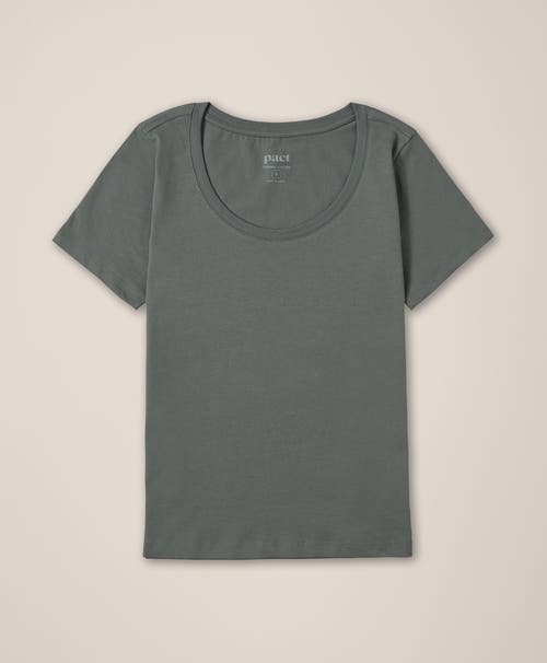 Pact Organic Cotton Softspun Scoop Neck Tee In Gray