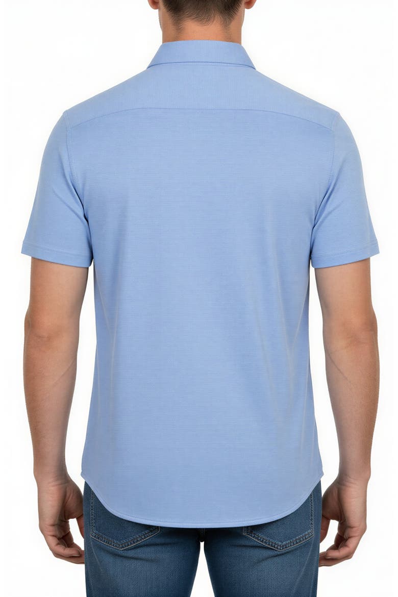 Short Sleeve Knit Button-Down Shirt, Alternate, color, LIGHT BLUE