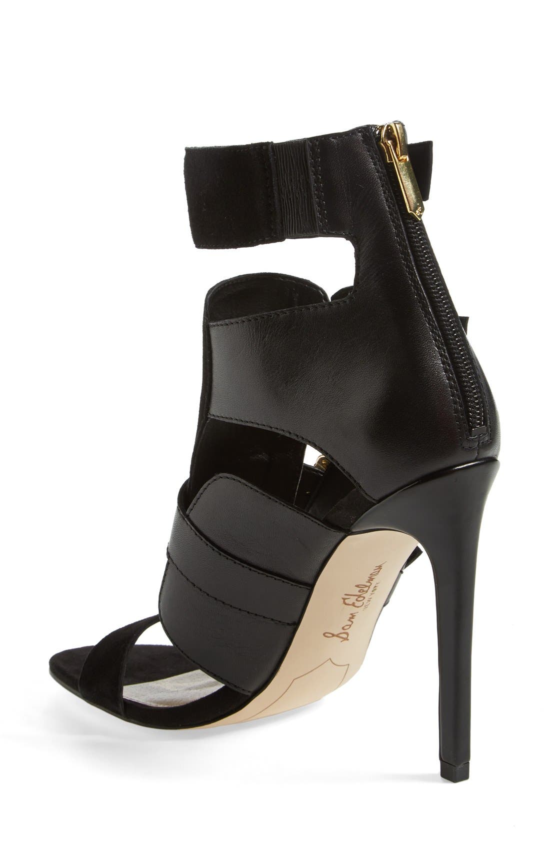 'Perth' Sandal, Alternate, color, BLACK LEATHER