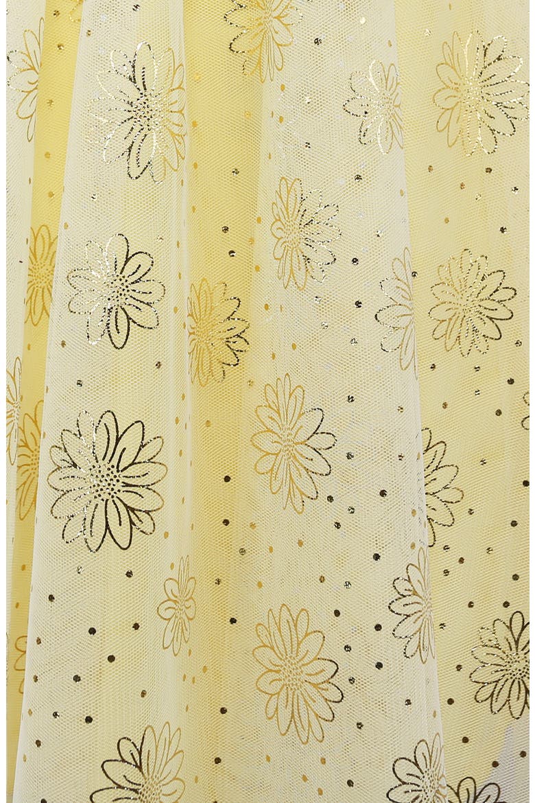 Kids' Flutter Sleeve Foil Star Dress, Alternate, color, YELLOW