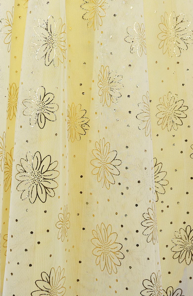 Zunie Kids' Flutter Sleeve Foil Star Dress, Alternate, color, Yellow